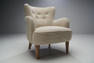 Pair of Mid Century Armchairs by a Swedish Cabinetmaker Sweden ca 1950s