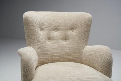 Pair of Mid Century Armchairs by a Swedish Cabinetmaker Sweden ca 1950s