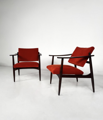 Pair of Mid Century Armchairs in the Style of Edmund Homa