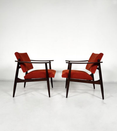 Pair of Mid Century Armchairs in the Style of Edmund Homa
