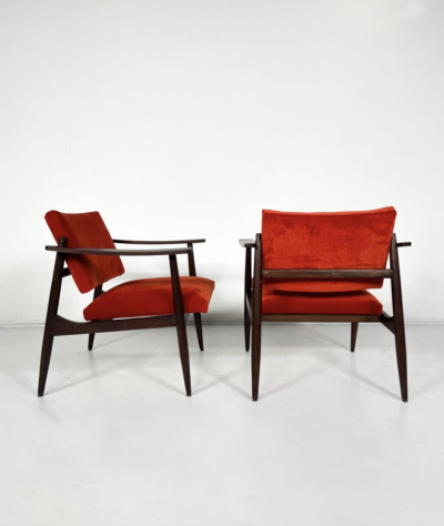 Pair of Mid Century Armchairs in the Style of Edmund Homa