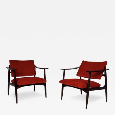 Pair of Mid Century Armchairs in the Style of Edmund Homa
