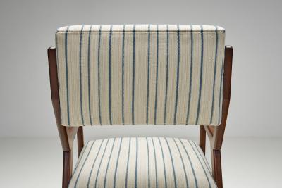 Pair of Mid Century Armchairs with Striped Upholstery Italy 1950s