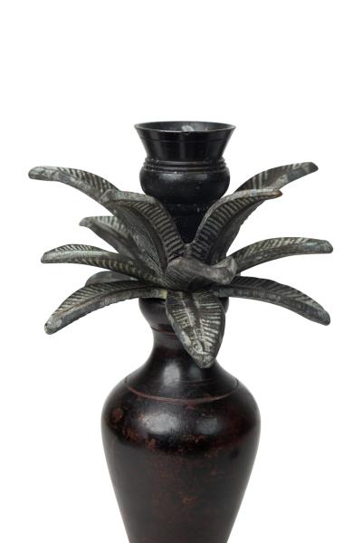 Pair of Mid Century Bronze Palm Tree Candlesticks