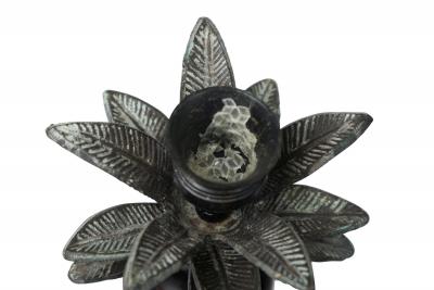 Pair of Mid Century Bronze Palm Tree Candlesticks