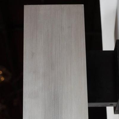 Pair of Mid Century Brushed Aluminum Down Light Sconce with Lucite Detailing