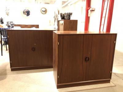 Pair of Mid Century Cabinets by John Stuart Inc Stamped 
