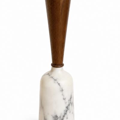 Pair of Mid Century Carved Marble Table Lamps Italy 1960s 