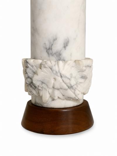 Pair of Mid Century Carved Marble Table Lamps Italy 1960s 