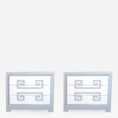 Pair of Mid Century Chests with Greek Key motive Manufacture by Kittinger