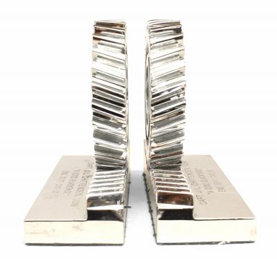 Pair of Mid Century Chrome Gear Bookends