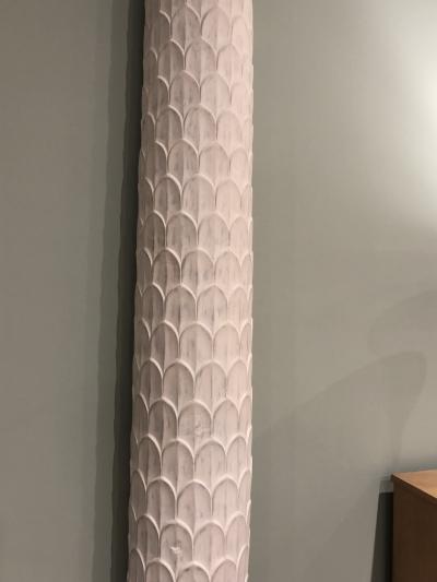 Pair of Mid Century French Style White Resin Pilaster Palm Trees