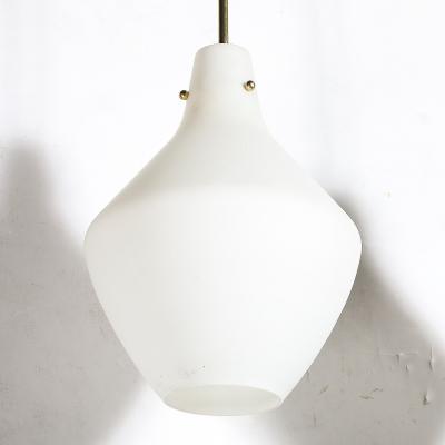 Pair of Mid Century Hand Blown Frosted Organic Murano Glass Pendant Chandeliers