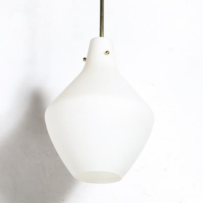 Pair of Mid Century Hand Blown Frosted Organic Murano Glass Pendant Chandeliers