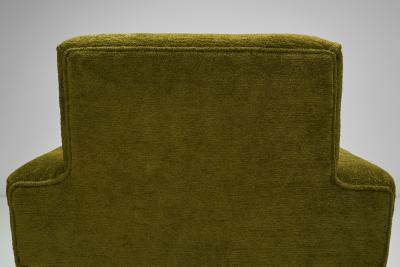 Pair of Mid Century Italian Armchairs with Wooden Bun Feet Italy 1950s