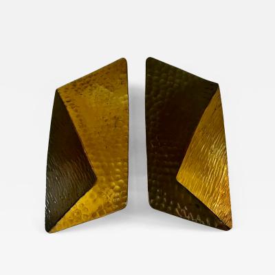 Pair of Mid Century Italian Brass Gilt Door Handles