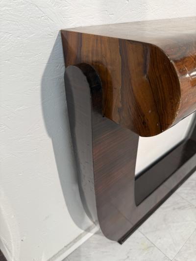 Pair of Mid Century Italian Burl Wood Console Tables