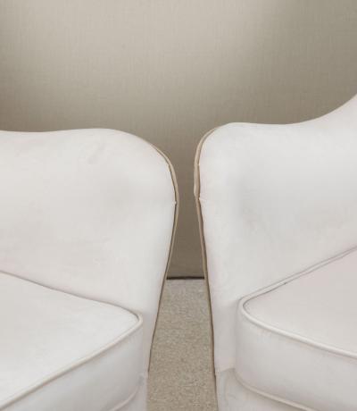 Pair of Mid Century Italian High Backed Lounge Chairs