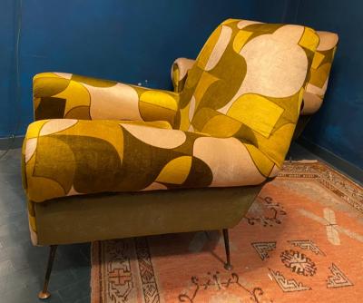 Pair of Mid Century Lounge Chairs or Armchairs by Gigi Radice Italy 1950