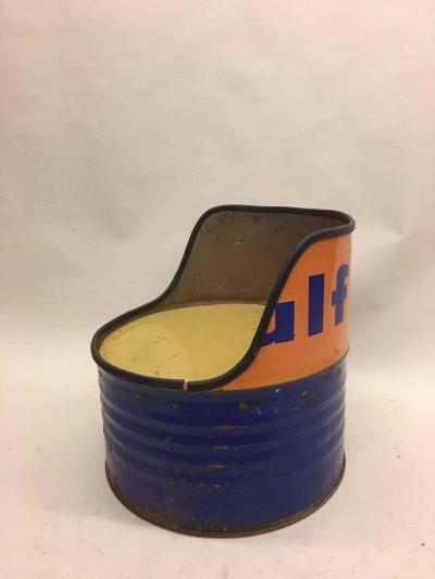 Pair of Mid Century Modern Arte Povera Oil Barrel Lounge Chairs 1960