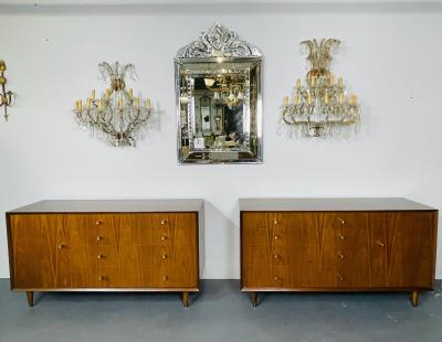 Pair of Mid Century Modern Chests Dressers Bedside Stands Opposing Refinished