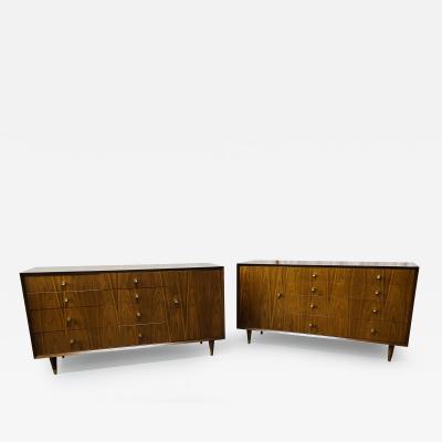 Pair of Mid Century Modern Chests Dressers Bedside Stands Opposing Refinished
