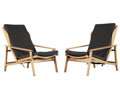 Pair of Mid Century Modern Curved Lounge Chairs