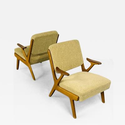 Pair of Mid Century Modern Easy Lounge Arm Chairs Sweden 1960s S Makaryd