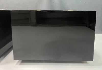 Pair of Mid Century Modern Ebony Lacquered Chests Dressers Brass American