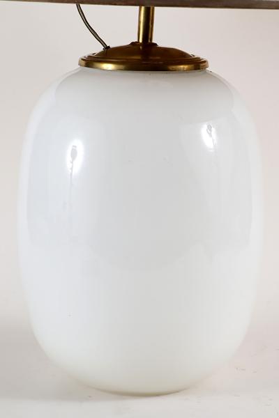 Pair of Mid Century Modern French Opaline Glass Lamps