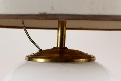 Pair of Mid Century Modern French Opaline Glass Lamps