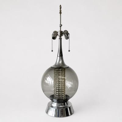 Pair of Mid Century Modern Glass Sphere Lamps 1970s 