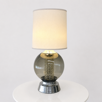 Pair of Mid Century Modern Glass Sphere Lamps 1970s 