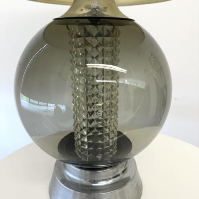 Pair of Mid Century Modern Glass Sphere Lamps 1970s 