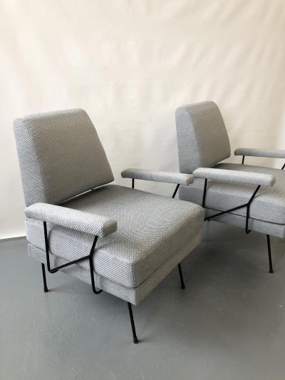 Pair of Mid Century Modern Iron Chairs 