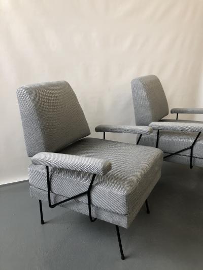Pair of Mid Century Modern Iron Chairs 