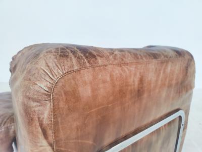 Pair of Mid Century Modern Leather Chrome Armchairs