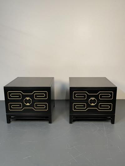 Pair of Mid Century Modern Nightstands Dressers Greek Key Mastercraft Style