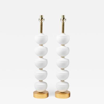Pair of Mid Century Modern Stacking Ball Lamps