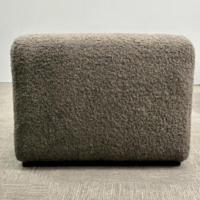 Pair of Mid Century Modern Stendig Lounge Slipper Chairs Gray Boucle
