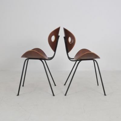 Pair of Mid Century Modern Ulla Chairs Model 706 Ola Kettunen Merivaara 1950s