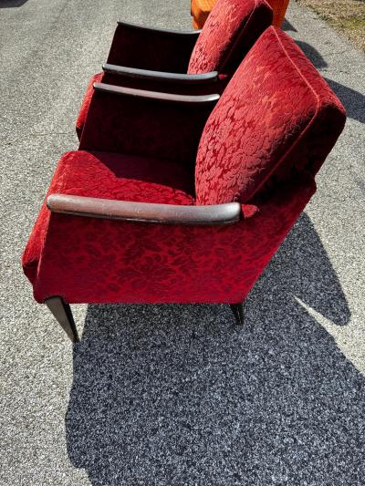 Pair of Mid Century Modern Upholstered Lounge Chairs