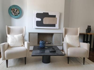 Pair of Mid Century Modern armchairs attributed to Gio Ponti 