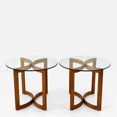 Pair of Mid Century Modern side tables in the style of Jacques Adnet 