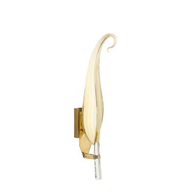 Pair of Mid Century Modernist Murano Glass Leaf Sconces by Franco Luce