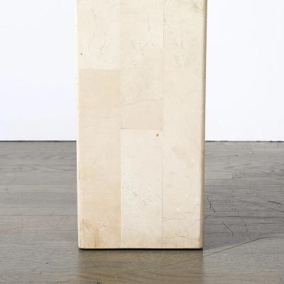 Pair of Mid Century Modernist Tessellated Travertine Pedestals