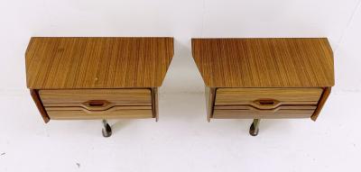 Pair of Mid Century Nightstands in Lacquered Wood