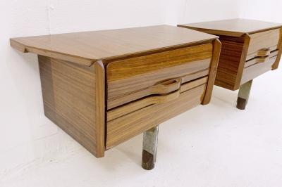 Pair of Mid Century Nightstands in Lacquered Wood