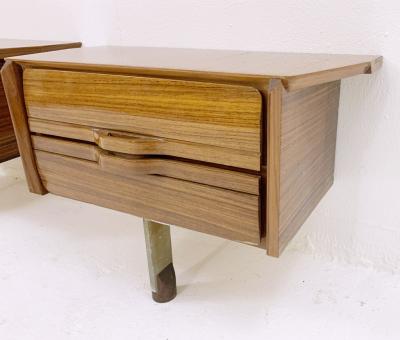 Pair of Mid Century Nightstands in Lacquered Wood