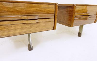 Pair of Mid Century Nightstands in Lacquered Wood